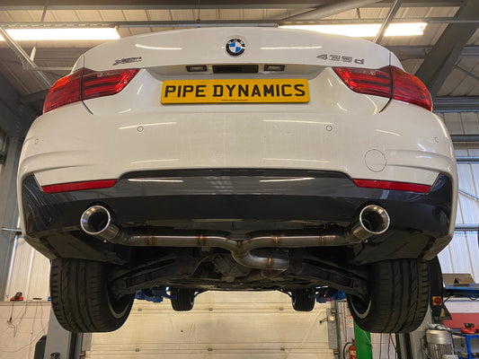 BMW 435D M Sport F32/F33/F36 N57 - BACK BOX DELETE DUAL EXIT CONVERSION - Pipe Dynamics