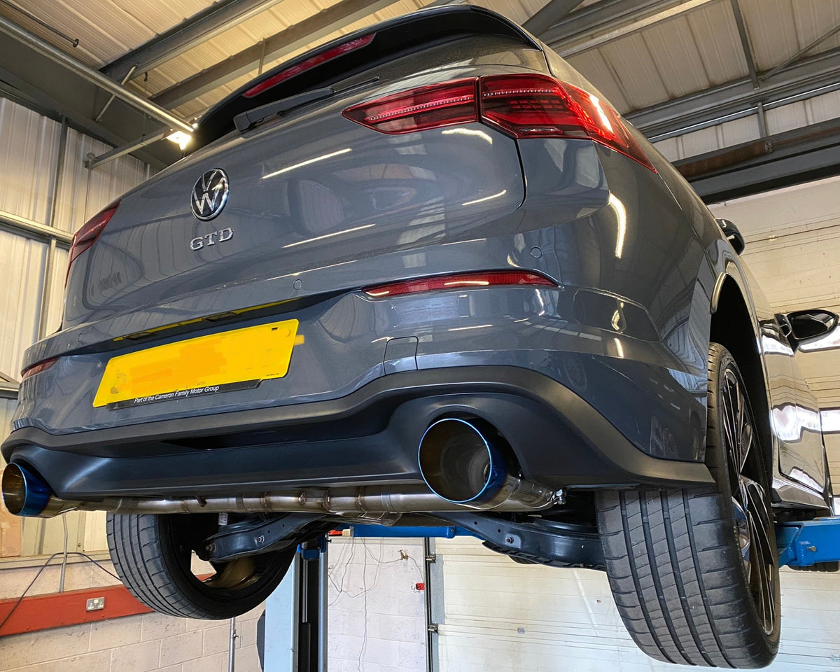 MK8 GOLF 2.0 GTD - DUAL EXIT GTI STYLE CONVERSION Rear Exhaust - Back Box Delete - Pipe Dynamics
