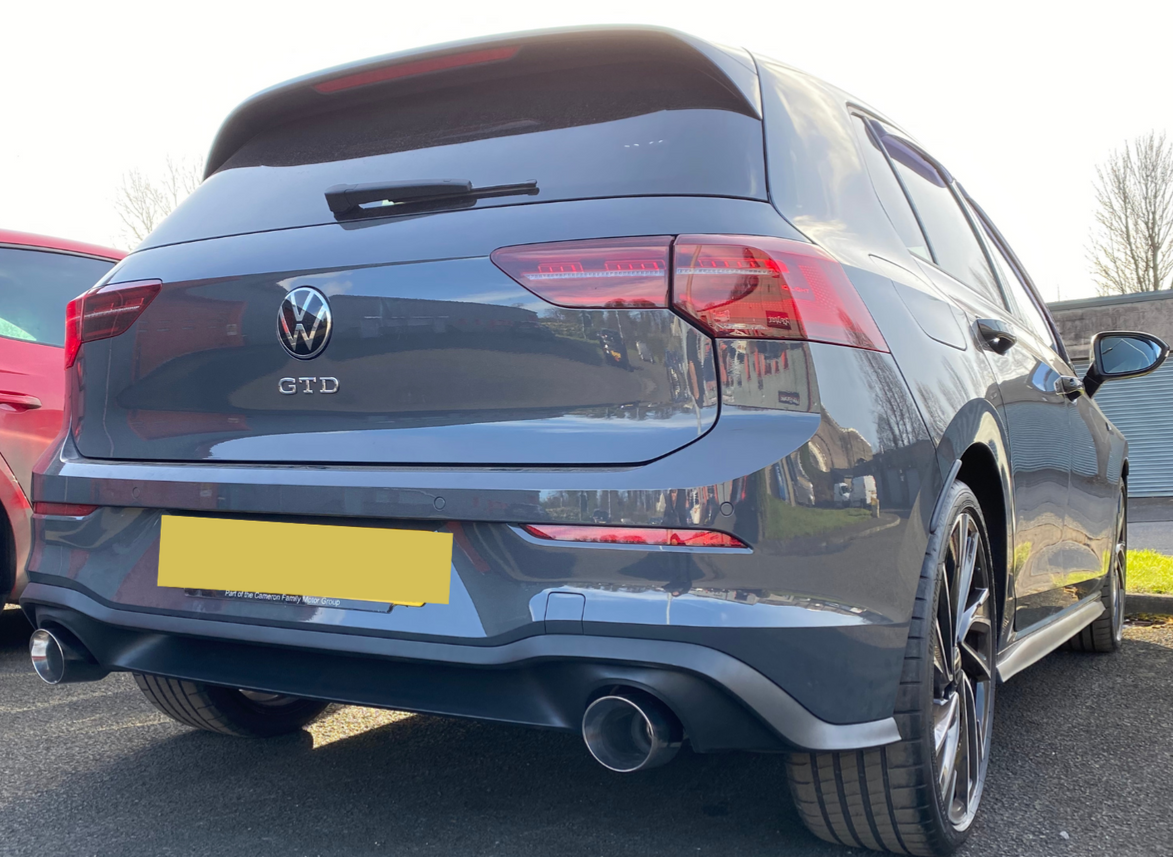 MK8 GOLF 2.0 GTD - DUAL EXIT GTI STYLE CONVERSION Rear Exhaust - Back Box Delete - Pipe Dynamics
