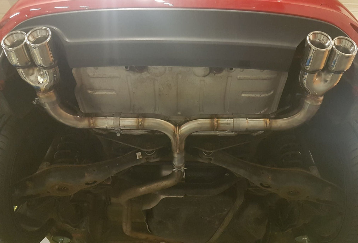 VW Golf MK7 2.0 GTD (without sound pack) Back Box Delete - Quad Exit Conversion Pipe Dynamics Performance Exhaust