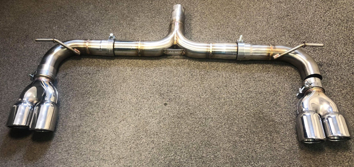 VW Golf MK7 2.0 GTD (without sound pack) Back Box Delete - Quad Exit Conversion Pipe Dynamics Performance Exhaust