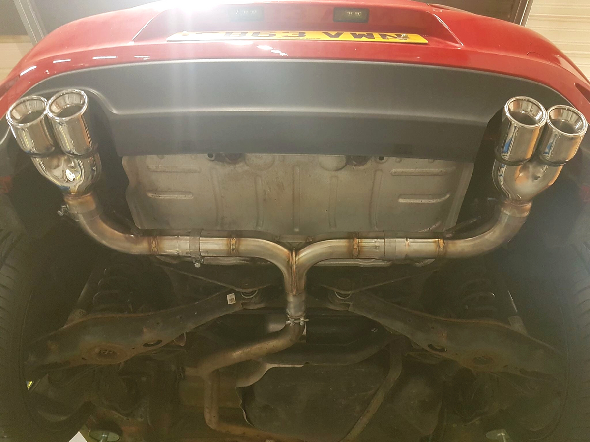 VW Golf MK7 2.0 GTD (without sound pack) Back Box Delete - Quad Exit Conversion - Pipe Dynamics