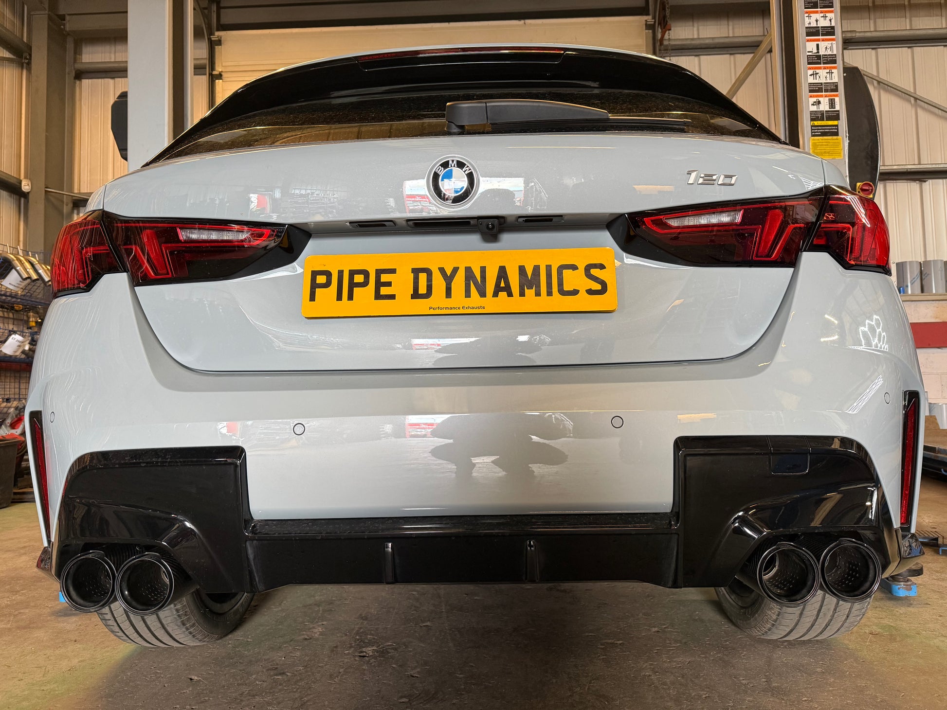 BMW F70 120i - BACK BOX DELETE - QUAD EXIT CONVERSION M135I STYLE EXHAUST Pipe Dynamics BMW