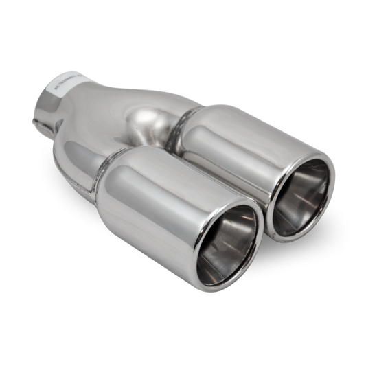 3" Twin Straight Cut In Rolled Double SkinnedStainless Steel Universal Tailpipe - Pipe Dynamics