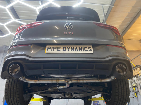 VW Golf MK8 2.0 GTI CLUBSPORT - COMBO PACK - RESONATOR DELETE & BACK BOX DELETE - Pipe Dynamics
