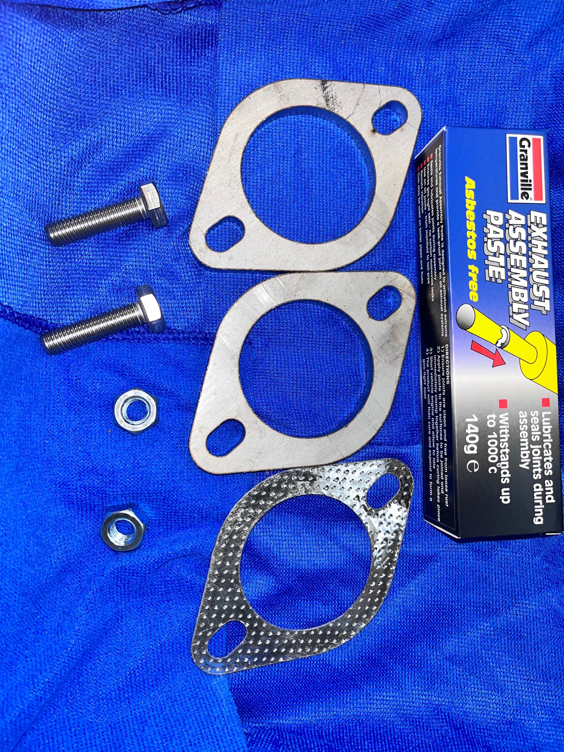 Stainless Steel 2" Exhaust Flange and Gasket Kit with Exhaust Sealant Paste - Pipe Dynamics