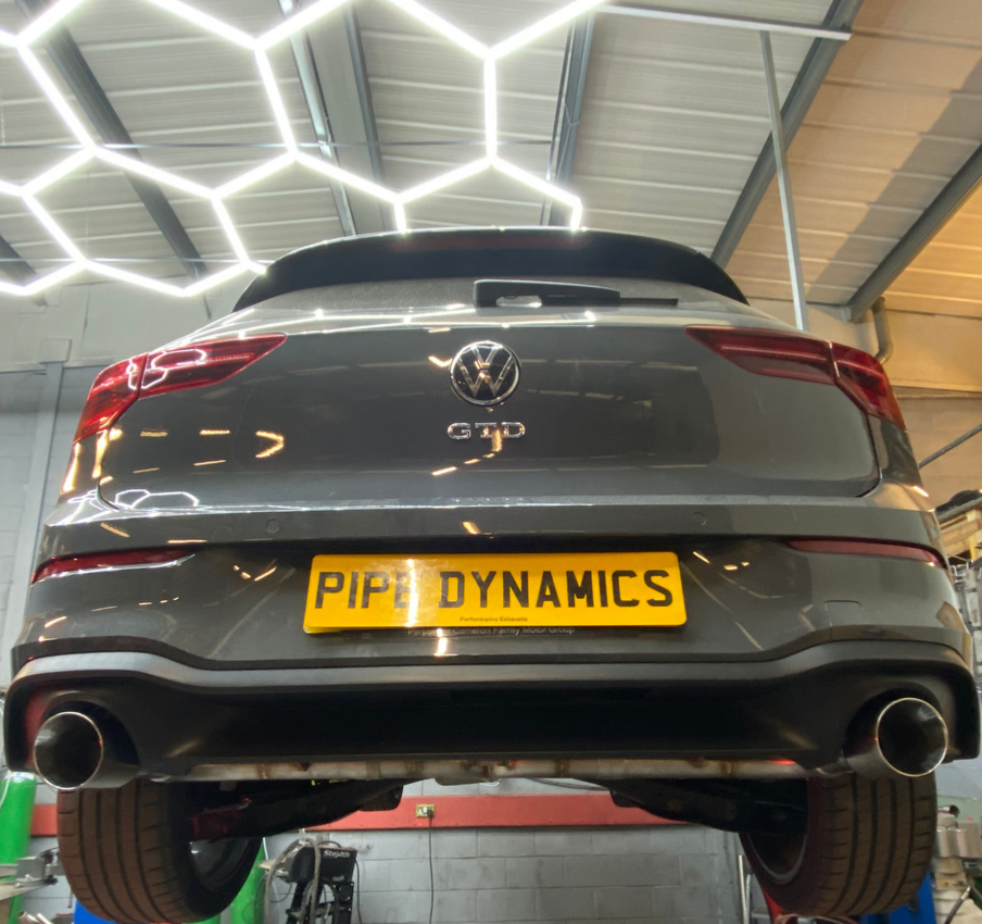 MK8 GOLF 2.0 GTD - DUAL EXIT GTI STYLE CONVERSION Rear Exhaust - Back ...