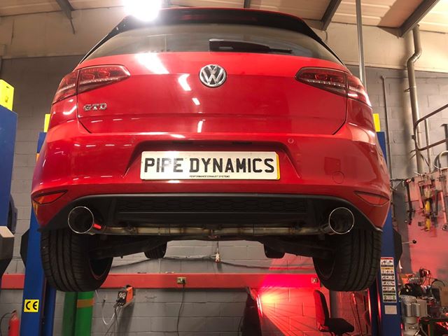 VW Golf MK7 2.0 GTD (without sound pack) Back Box Delete - GTI Style Dual Conversion Pipe Dynamics Performance Exhaust