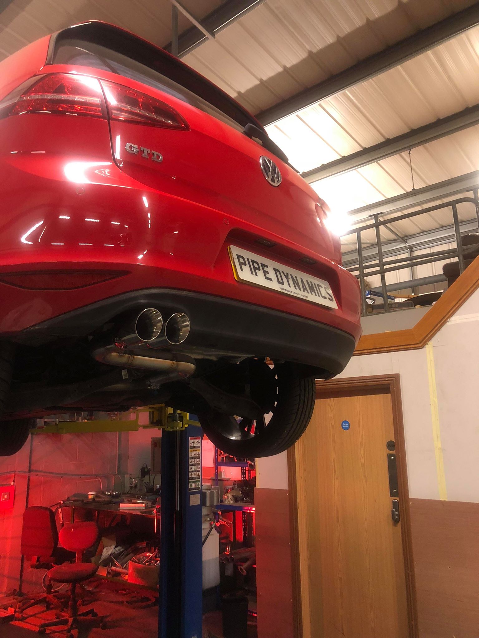 VW Golf MK7 2.0 GTD (without sound pack) Back Box Delete Pipe Dynamics Performance Exhaust