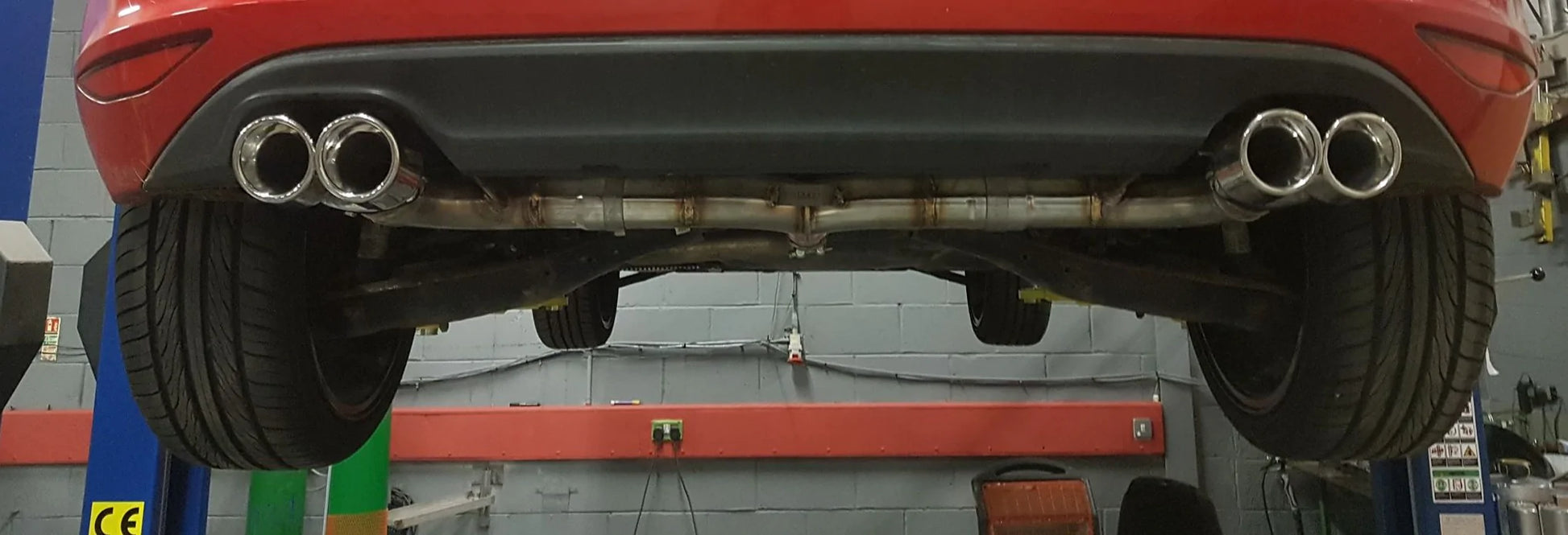 VW Golf MK7 2.0 GTD (without sound pack) Back Box Delete - Quad Exit Conversion Pipe Dynamics Performance Exhaust