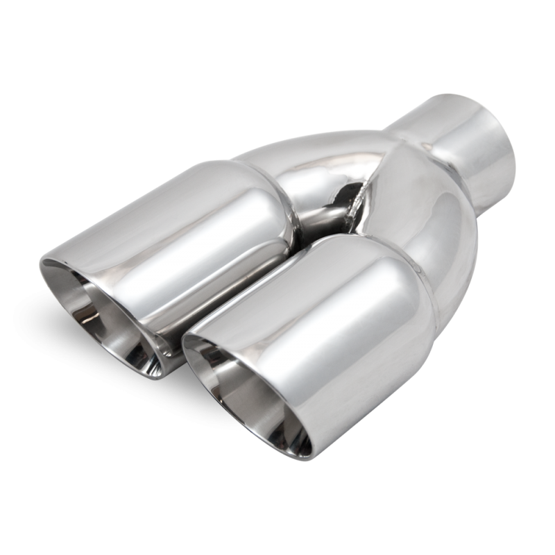 3" Staggered Twin RH Stainless Steel Universal Tailpipe - Pipe Dynamics